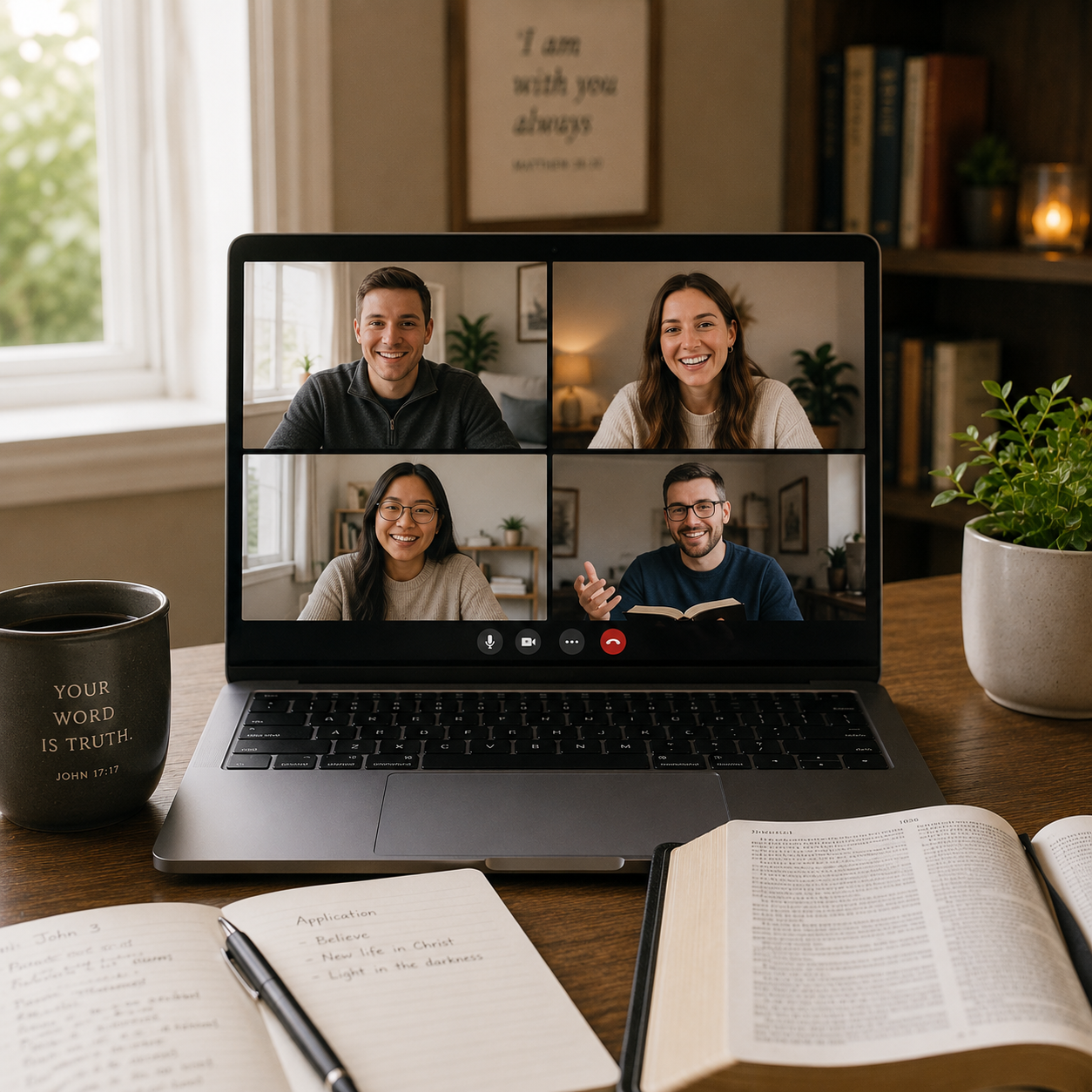 Small group on a video call